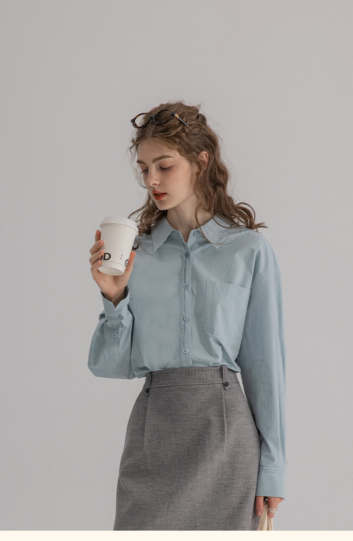 Vintage Cotton Oversized Button-Up Shirt DACS0108