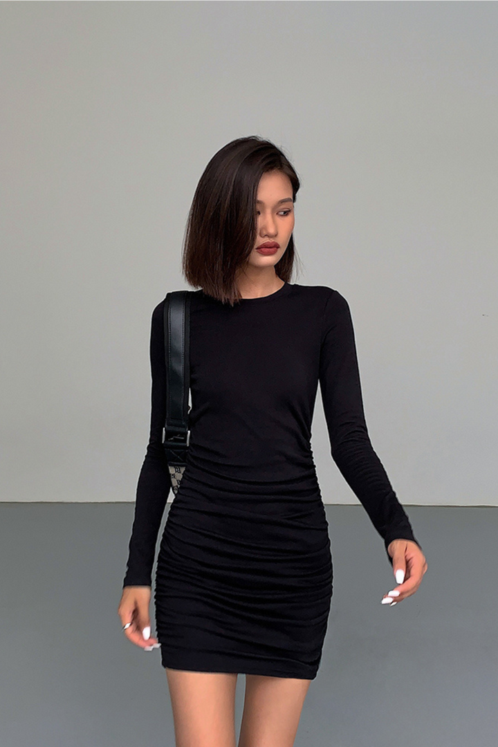Midnight Ruched Knit Dress OUKD0250