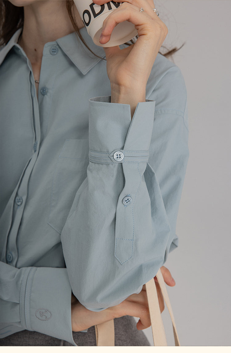 Vintage Cotton Oversized Button-Up Shirt DACS0108