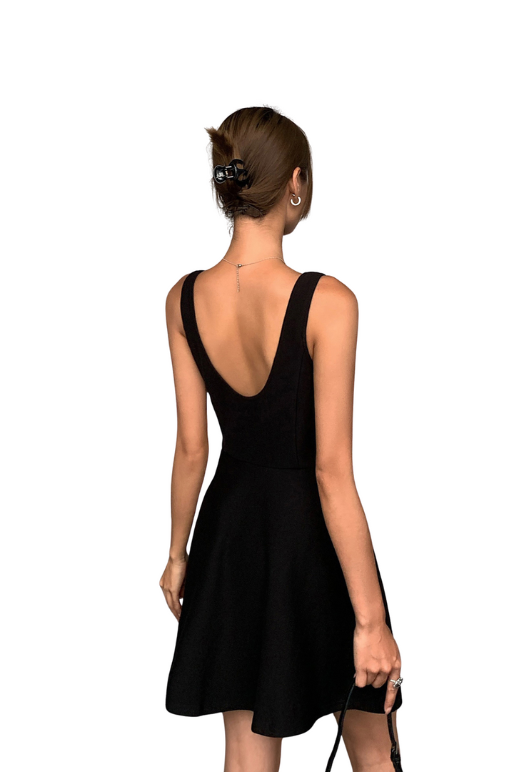 Back Swoon Knit Flare Dress OUFD0238