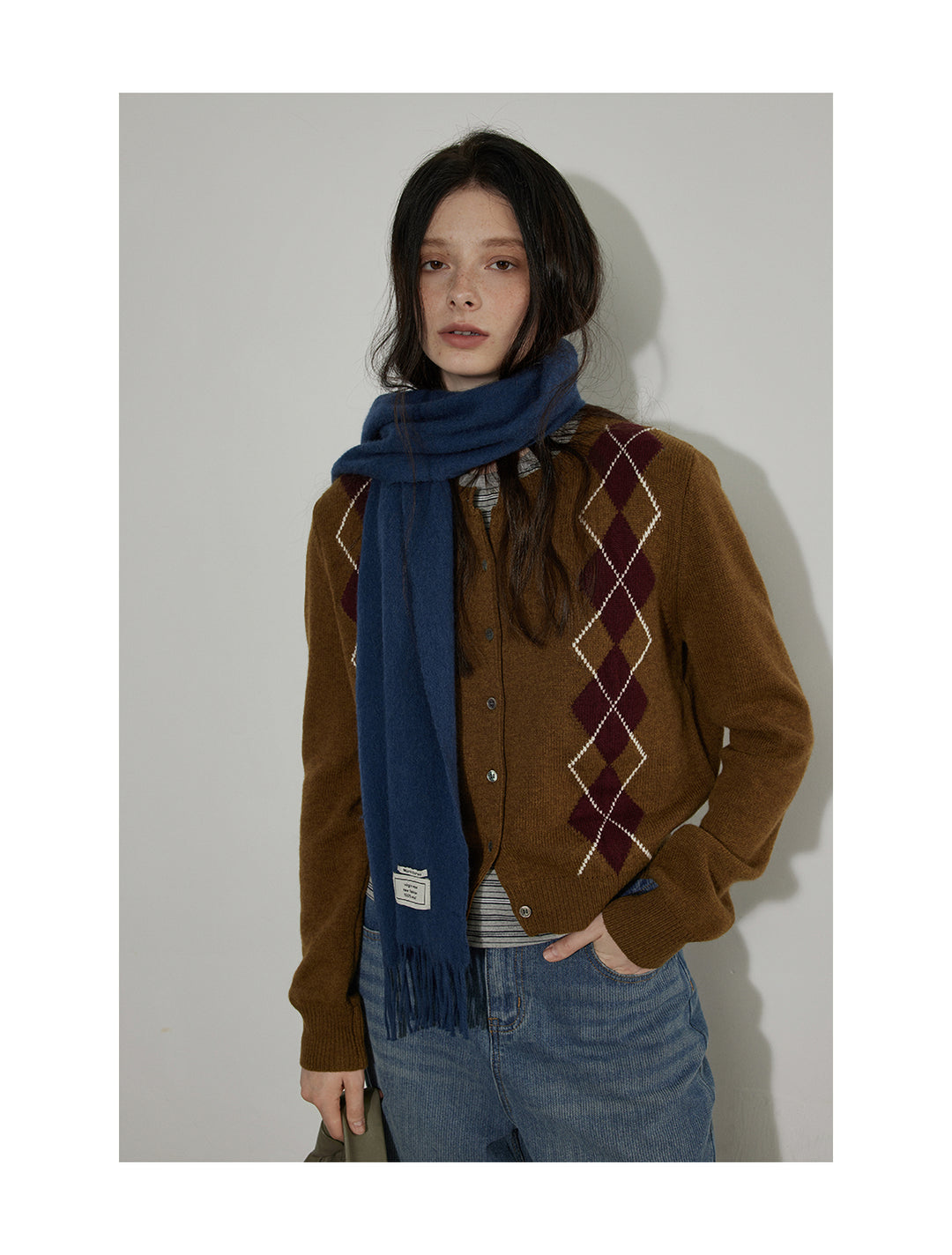 Vintage Argyle Knit Cardigan LCKC0291