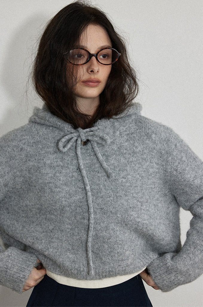 Cozy Drawstring Knit Hoodie LCKH0012