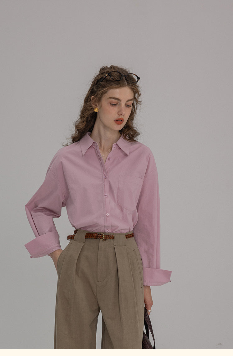 Vintage Cotton Oversized Button-Up Shirt DACS0108