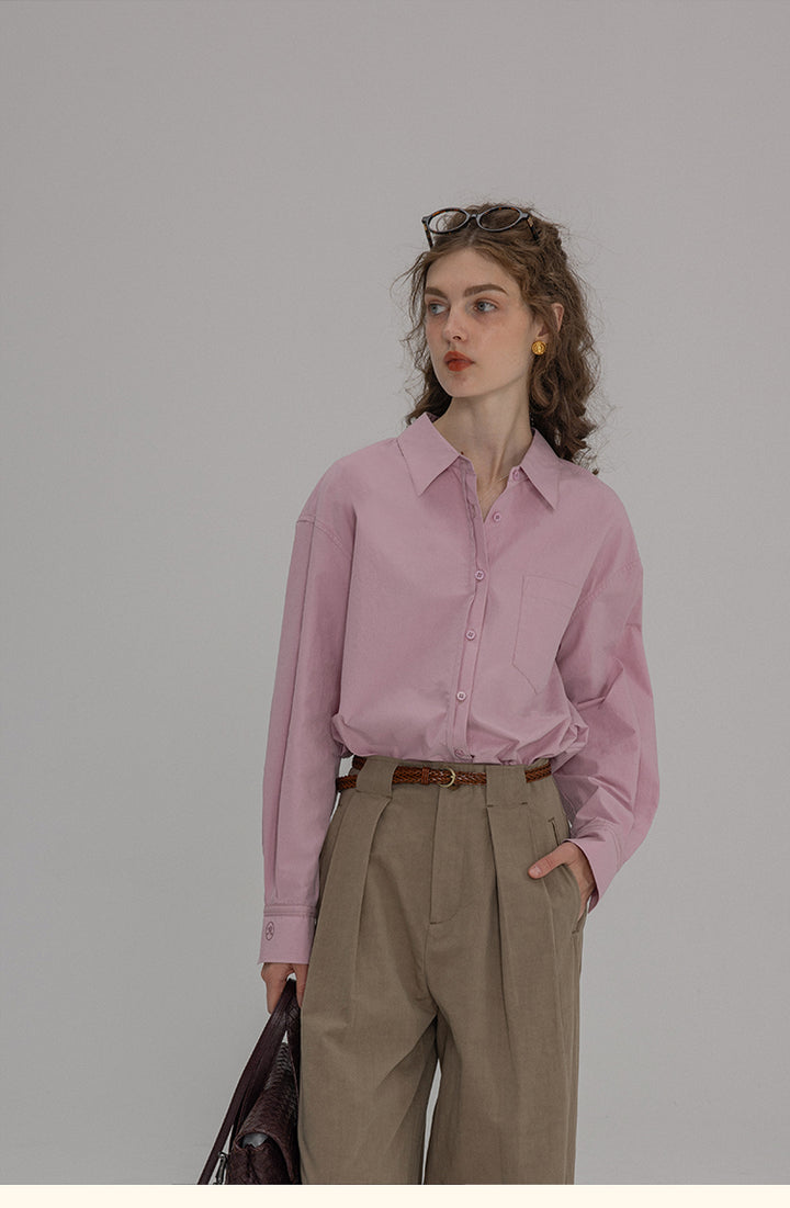 Vintage Cotton Oversized Button-Up Shirt DACS0108