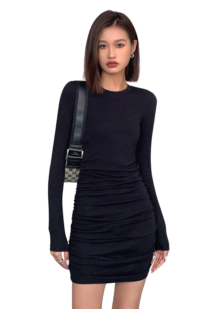 Midnight Ruched Knit Dress OUKD0250