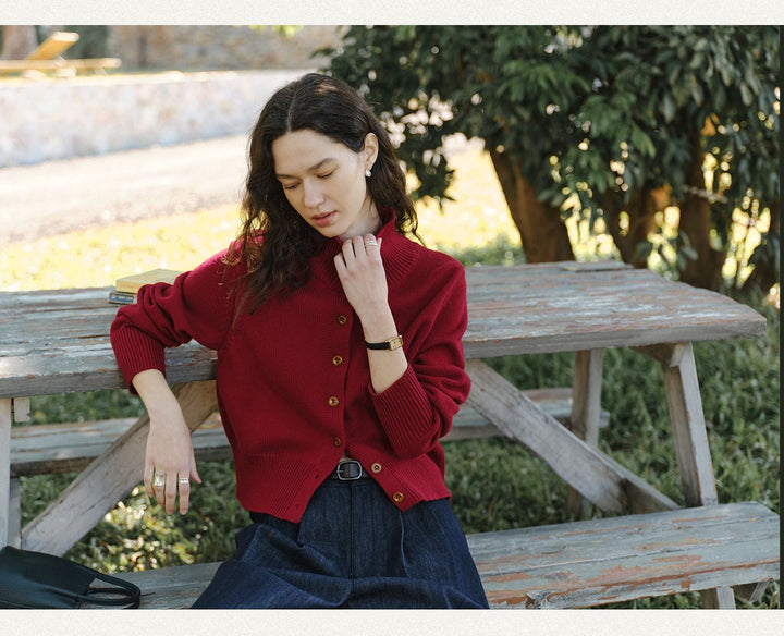 Cozy Luxe High-Neck Cardigan CCHC0139
