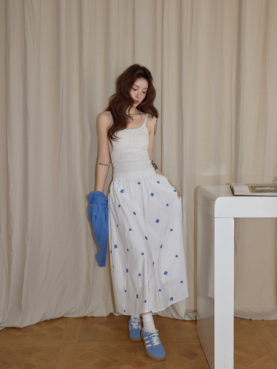 Blue Daisy Breeze Skirt KKBS0339