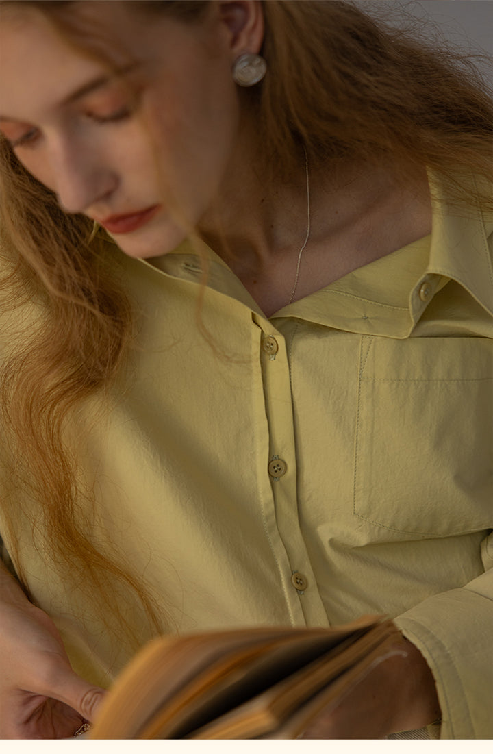 Vintage Cotton Oversized Button-Up Shirt DACS0108
