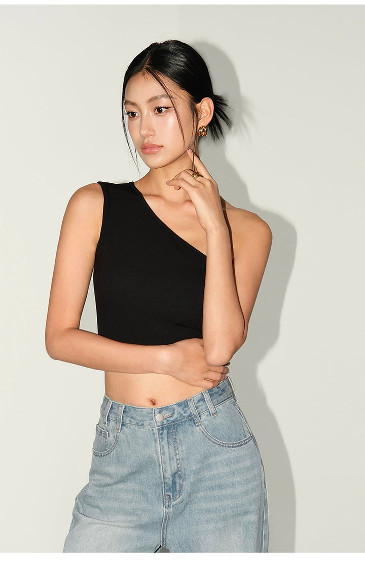 AsymFit One-Shoulder Knit Tank NHTT0227