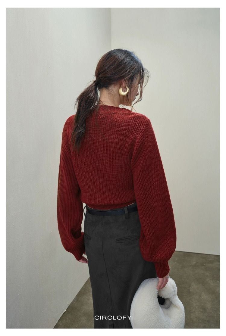 Choker Cross-Wrap Knitted Sweater CCKS0146
