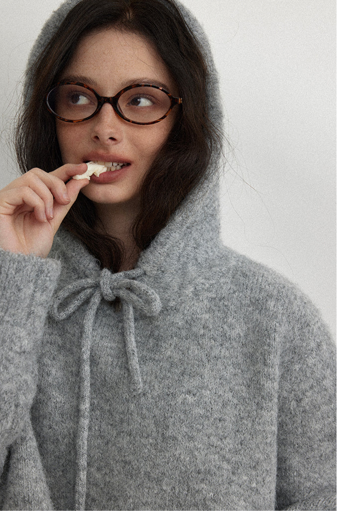 Cozy Drawstring Knit Hoodie LCKH0012
