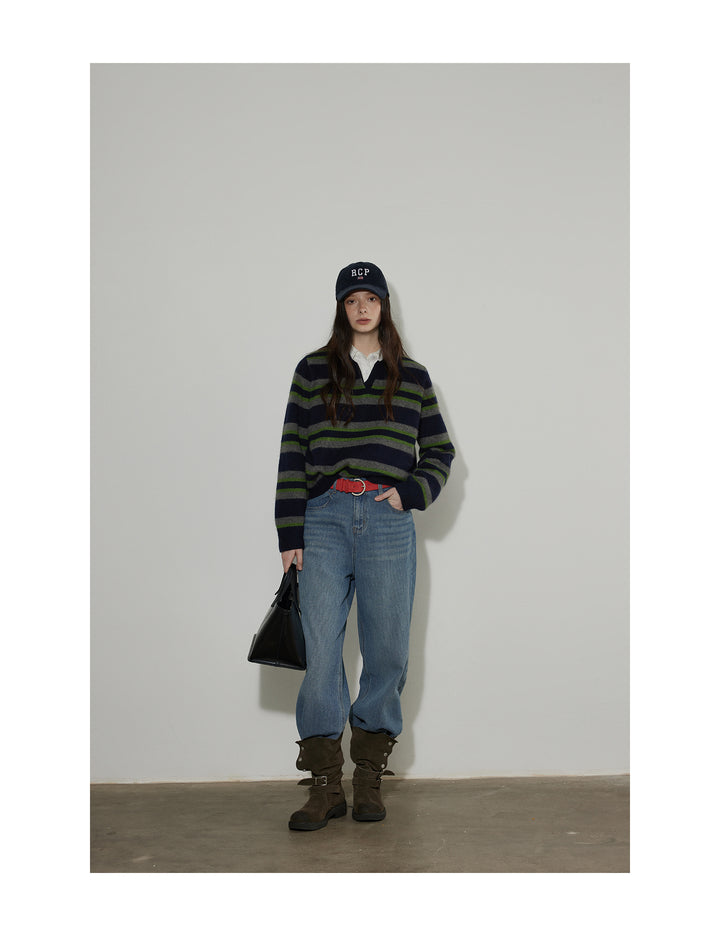 Urban Stripe Wool Knit Pullover LCKP0290