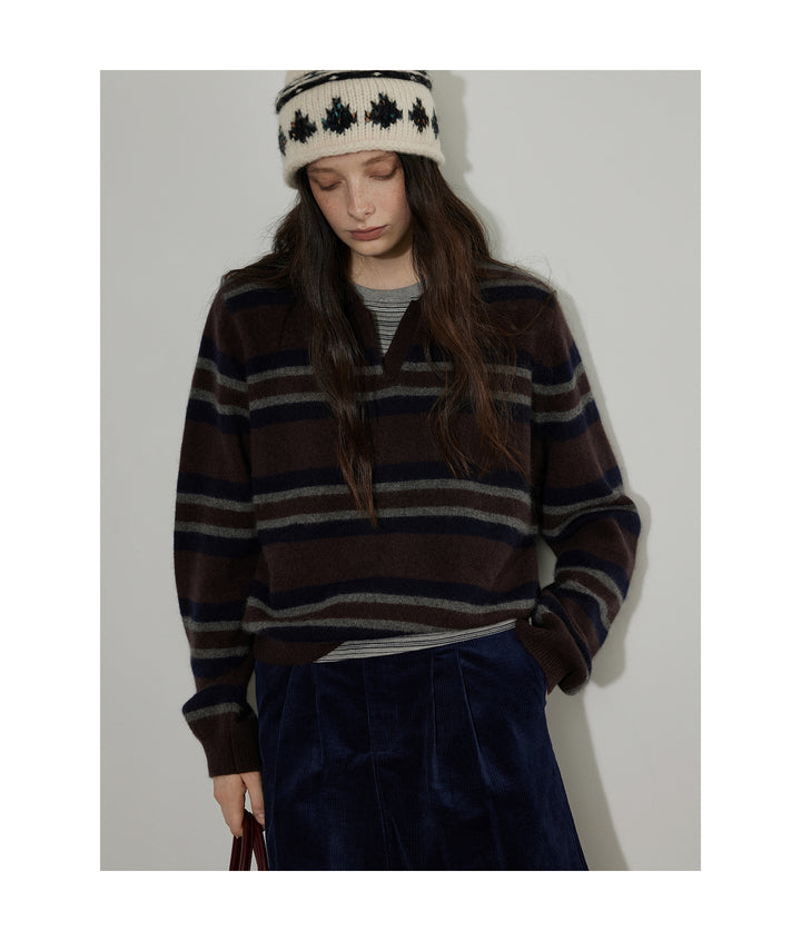Urban Stripe Wool Knit Pullover LCKP0290