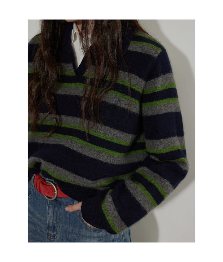 Urban Stripe Wool Knit Pullover LCKP0290