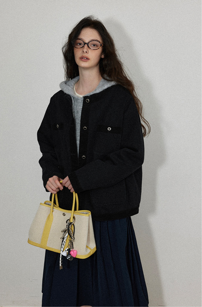 Cozy Drawstring Knit Hoodie LCKH0012