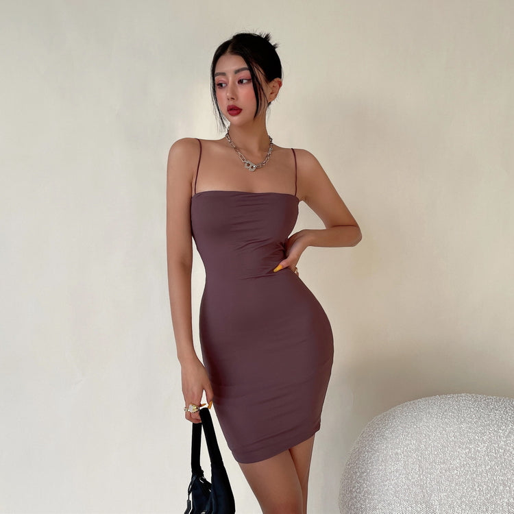 SleekGlow Spaghetti Strap Mini Dress LHMD0243