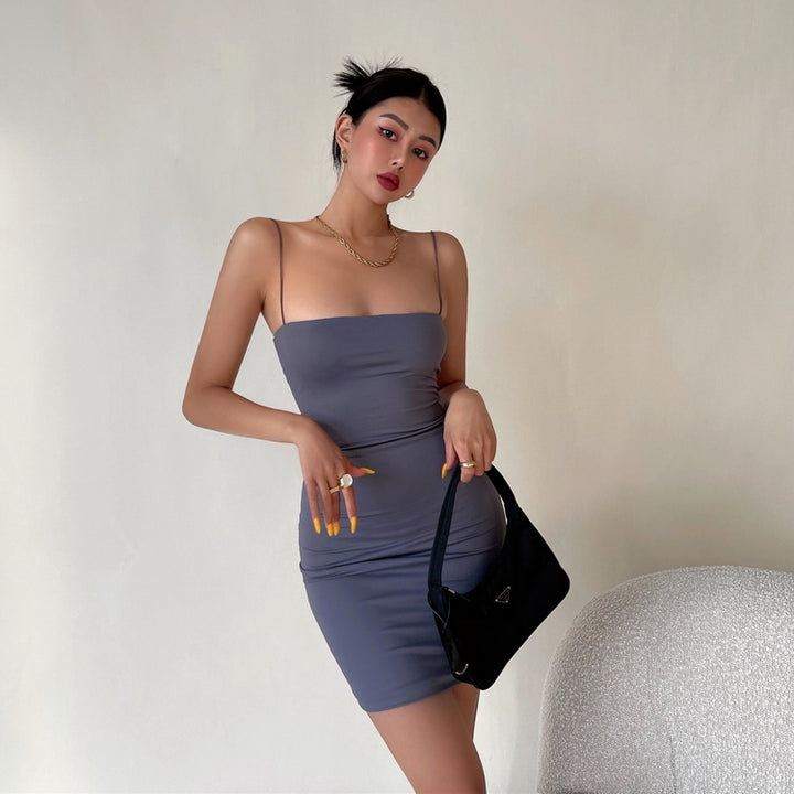 SleekGlow Spaghetti Strap Mini Dress LHMD0243