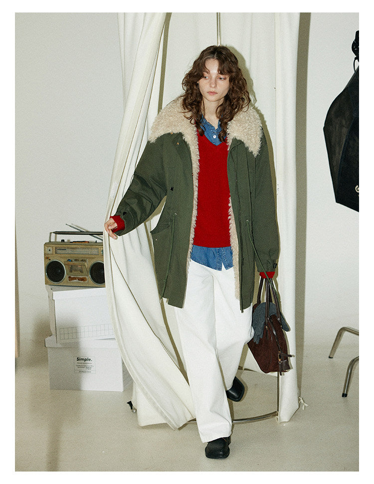 Vintage Shearling-Trim Utility Down Jacket BMDJ0299