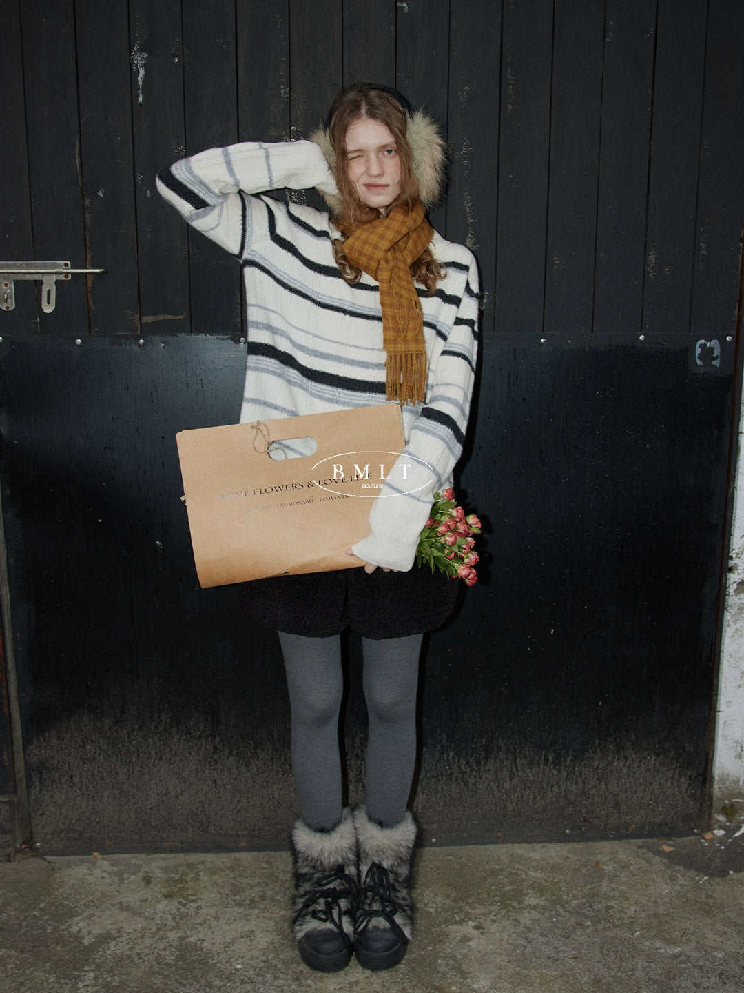 Winter Stripe Wool Knit Pullover BMKP0295