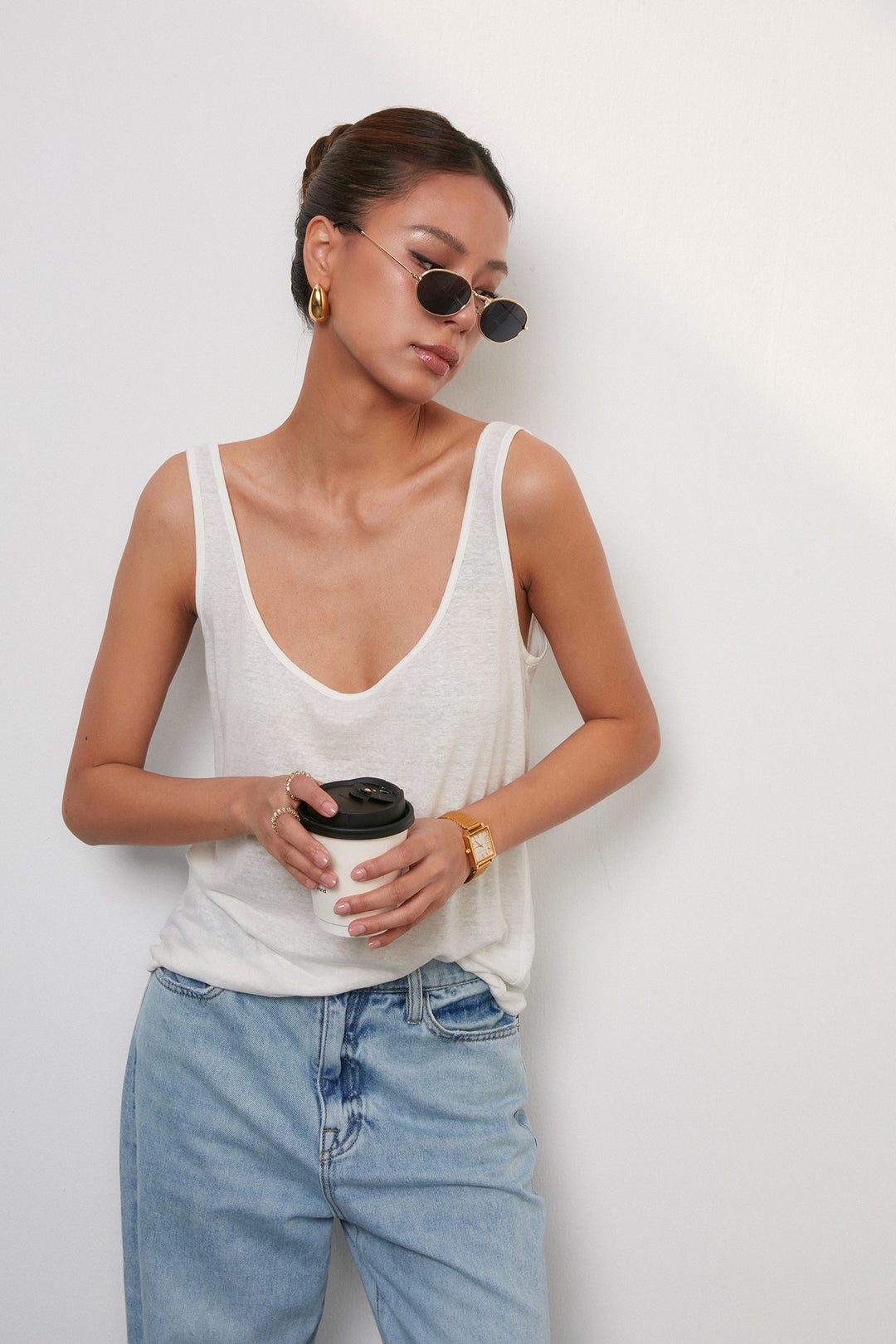 Everyday Scoop Linen Tank DGLT0201