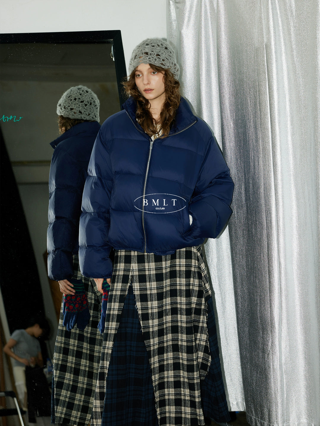 BMLT [Saint-Dropez] 90 white duck down winter down jacket thickened warm bread jacket stand-up collar zipper short jacket