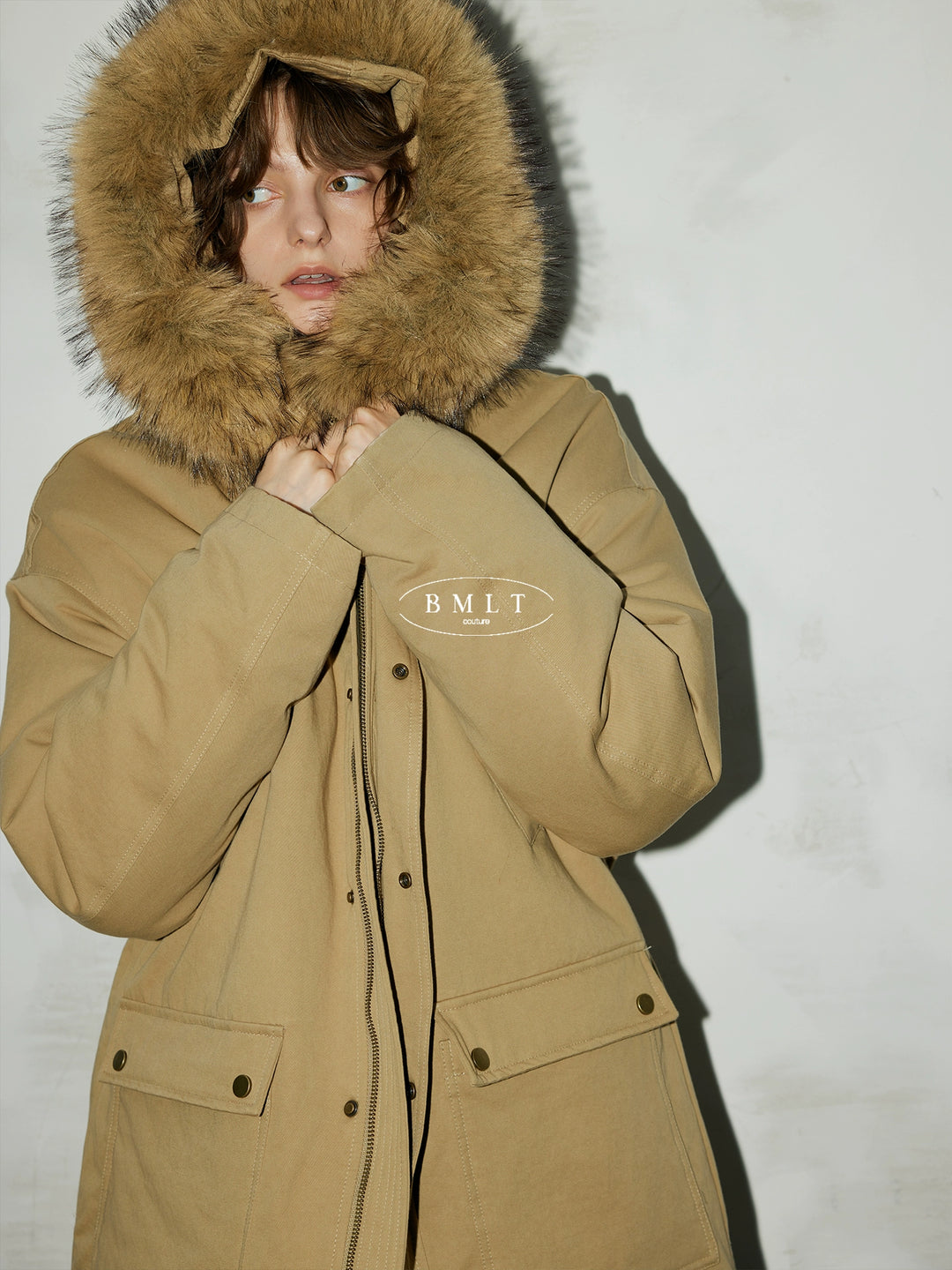Sandstone Fur-Trim Cotton Parka BMPK0297