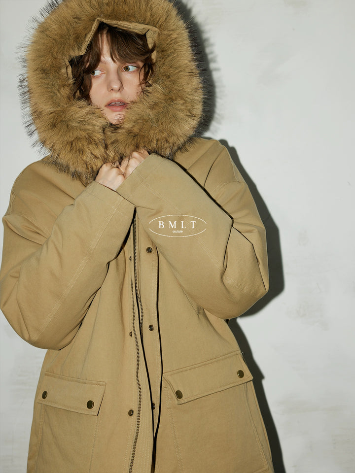 Sandstone Fur-Trim Cotton Parka BMPK0297