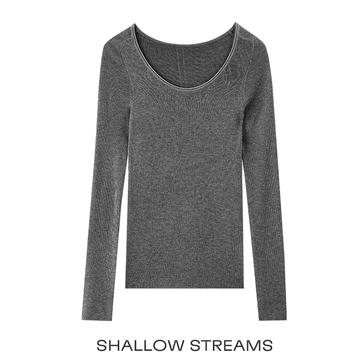 Classic Wool Blend Scoop Neck Top SSWT0049
