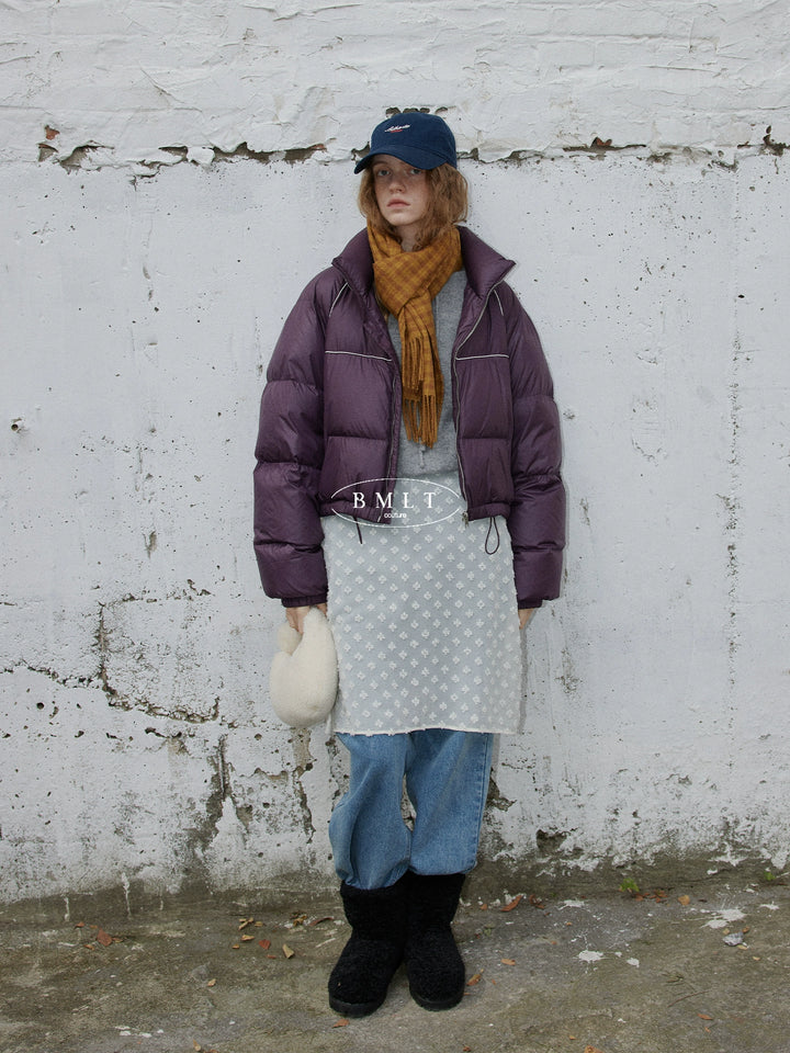Plum Cloud Cropped Puffer Jacket BMPJ0296