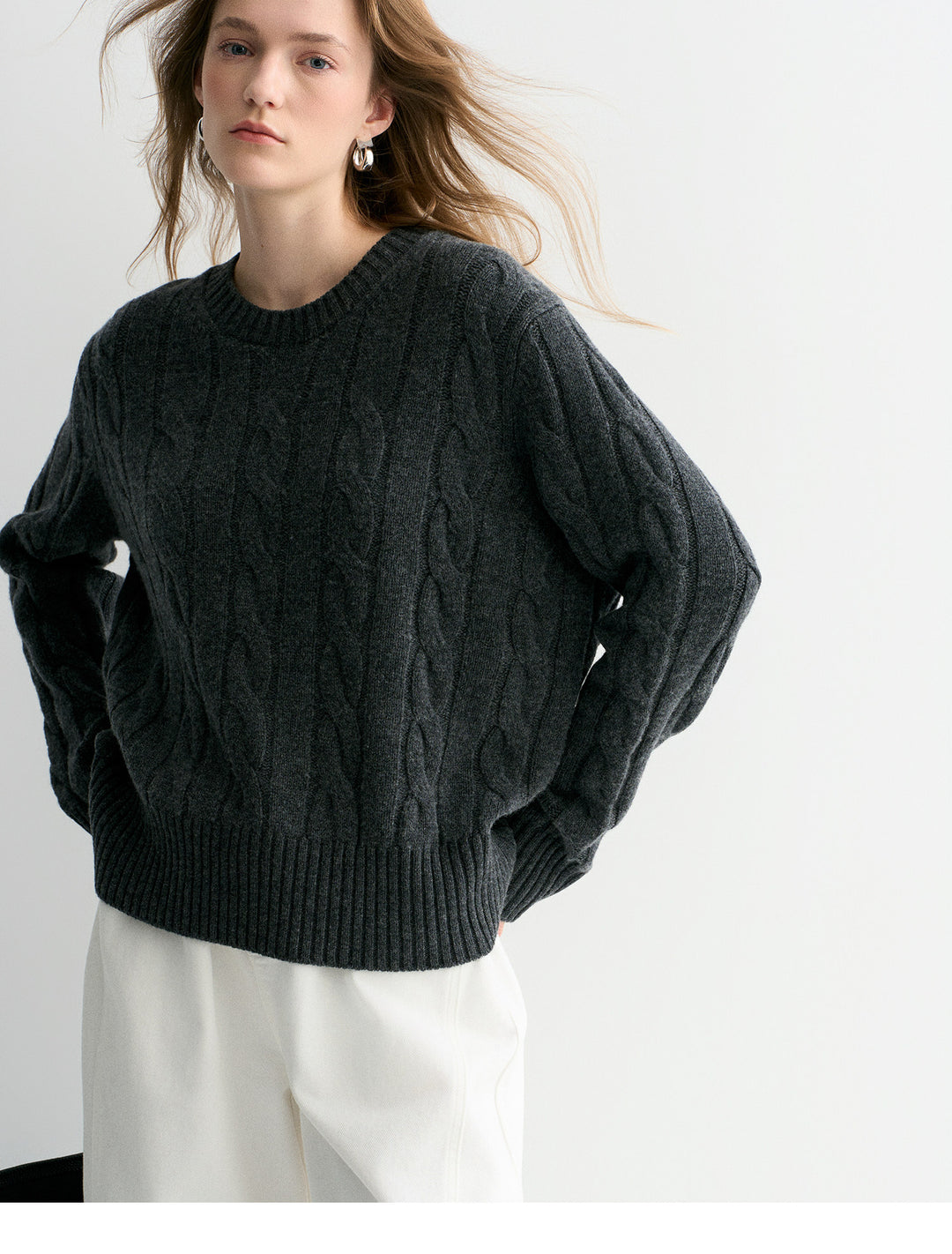 Luna Cable Wool Knit Sweater SSKS0315