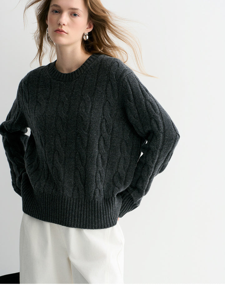 Luna Cable Wool Knit Sweater SSKS0315