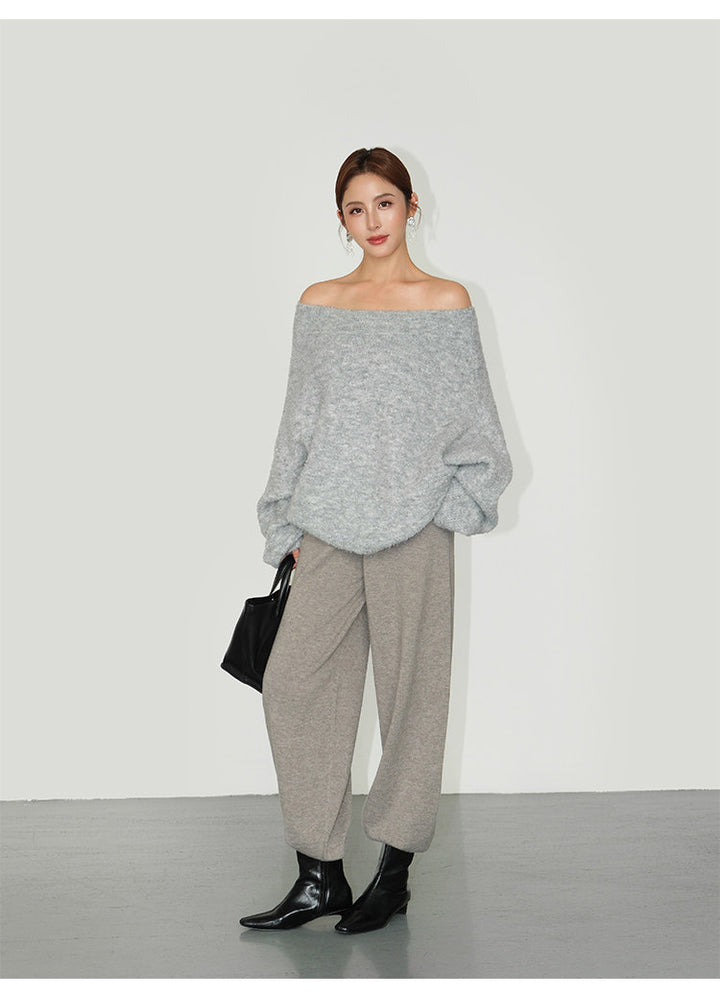 Soft Halo Off-Shoulder Knit Sweater NHKS0323