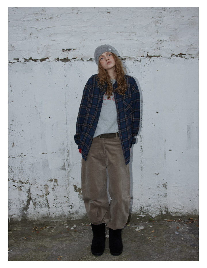 Vintage Check Oversized Shirt BMOS0304