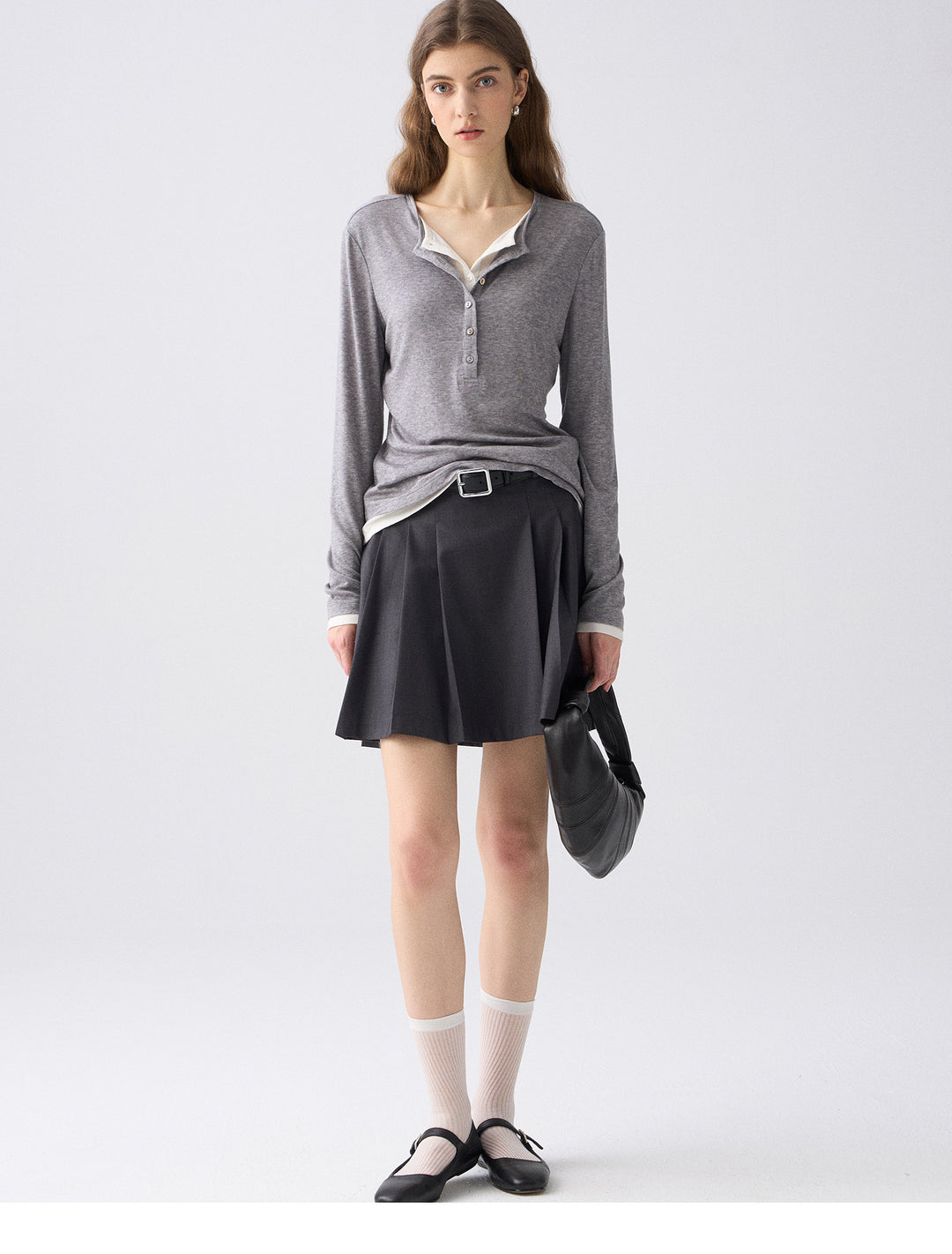 Premium Button Henley Knit Top SSKT0280