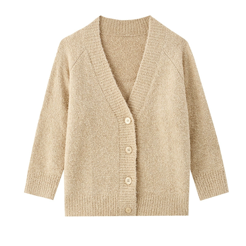 Wool Hoop V-Neck Knit Cardigan SSWC0063