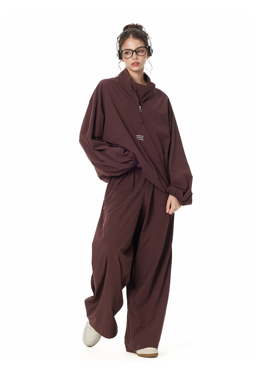 Street Relaxed Wide-Leg Banding Pants TSBP0276