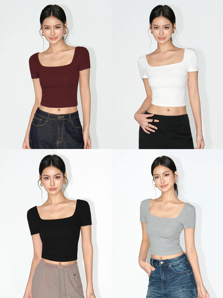 Essential Reversible Square Neck Tee NHSN0187