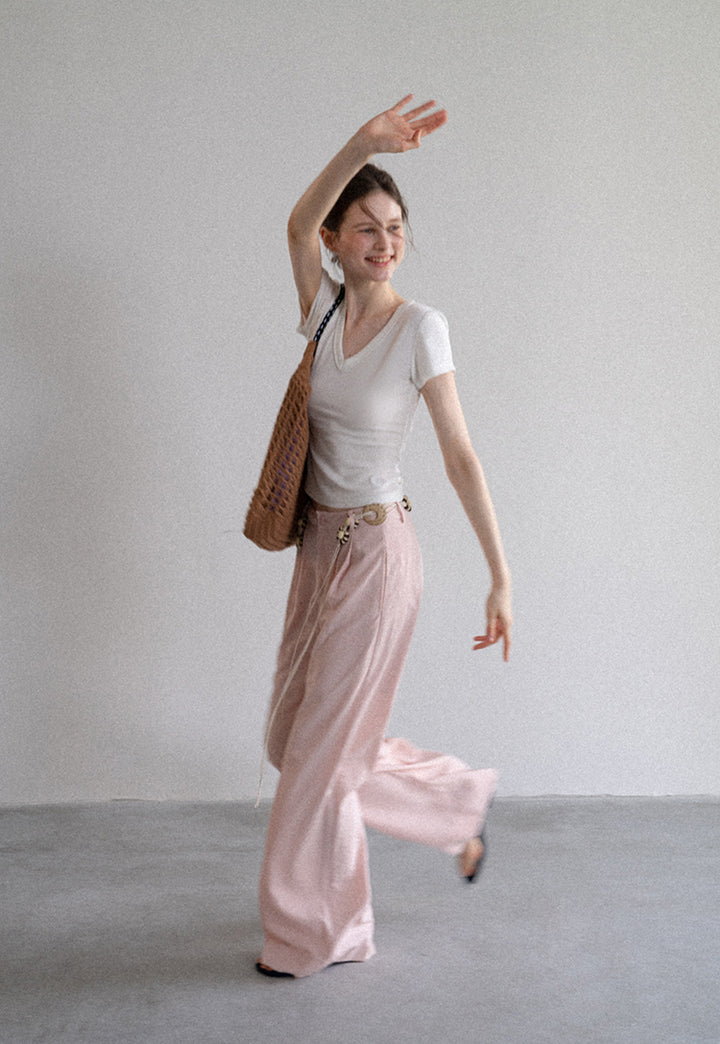 BohoCharm Shell Embellished Wide-Leg Pants EKWP0204