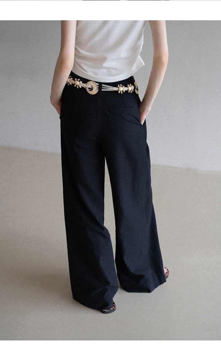 BohoCharm Shell Embellished Wide-Leg Pants EKWP0204