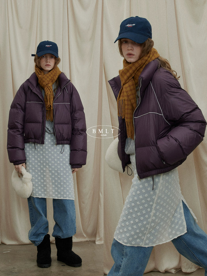 Plum Cloud Cropped Puffer Jacket BMPJ0296