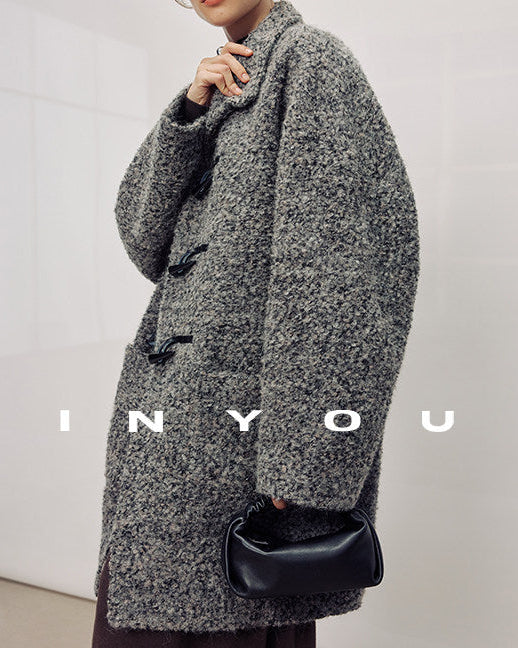 Stone Heather Wool Toggle Coat IYTC0321