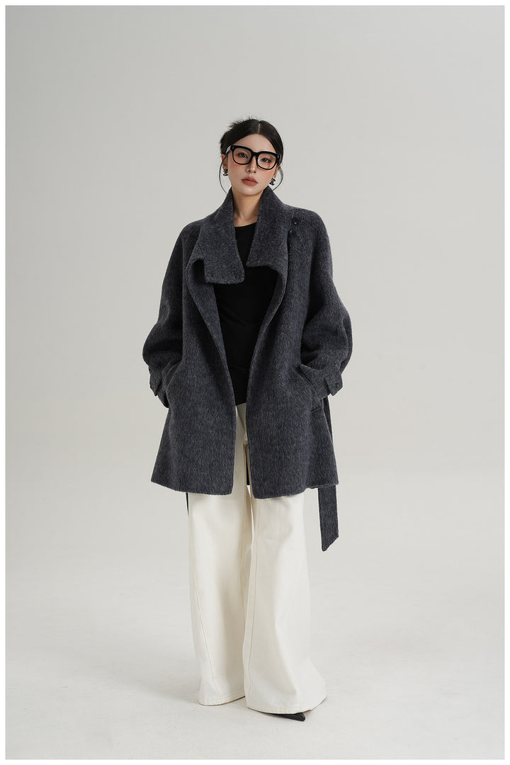 Softline Asymmetrical Wool Wrap Coat SRWC0319