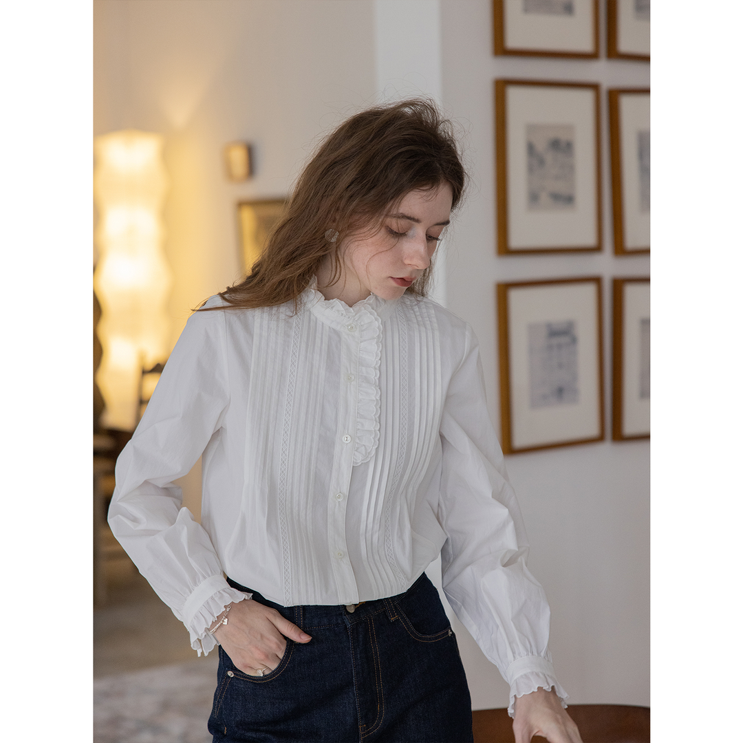 Vintage Pintuck Lace Blouse DALB0110