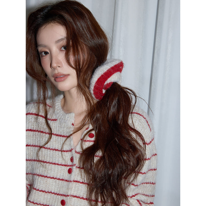 Parisian Rouge Stripe Knit Cardigan KKKC0337