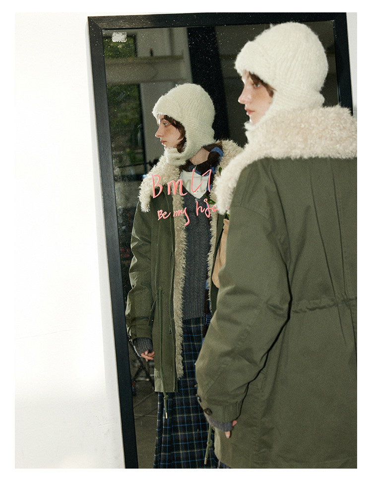 Vintage Shearling-Trim Utility Down Jacket BMDJ0299