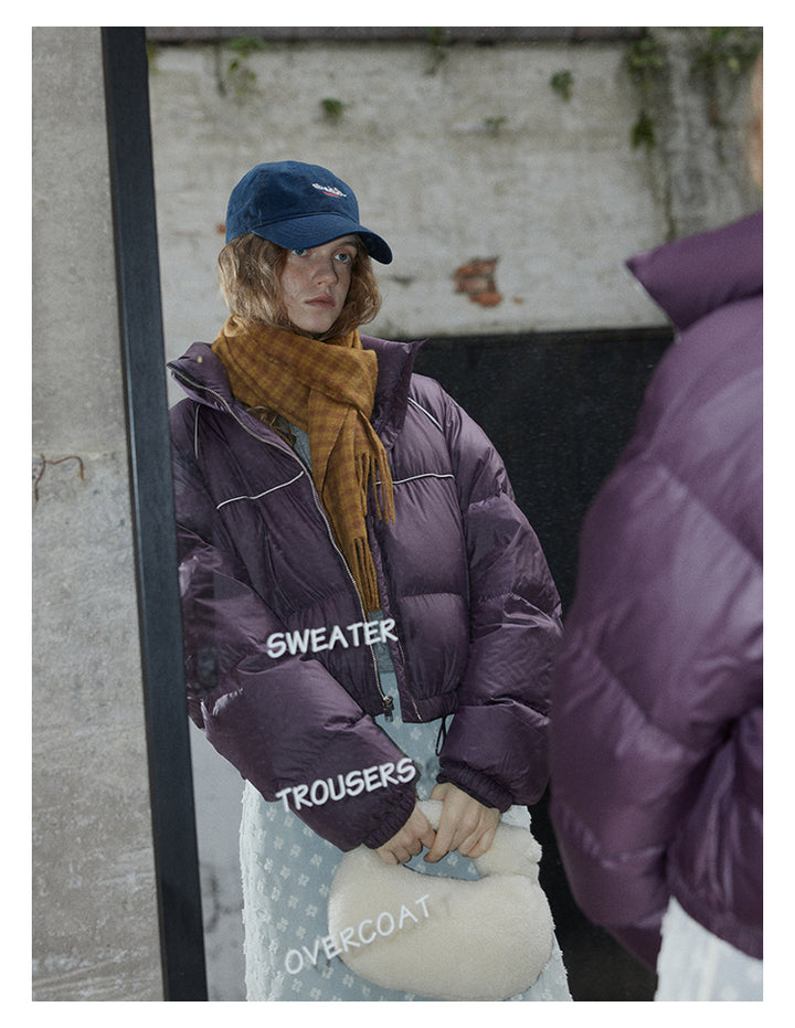 Plum Cloud Cropped Puffer Jacket BMPJ0296