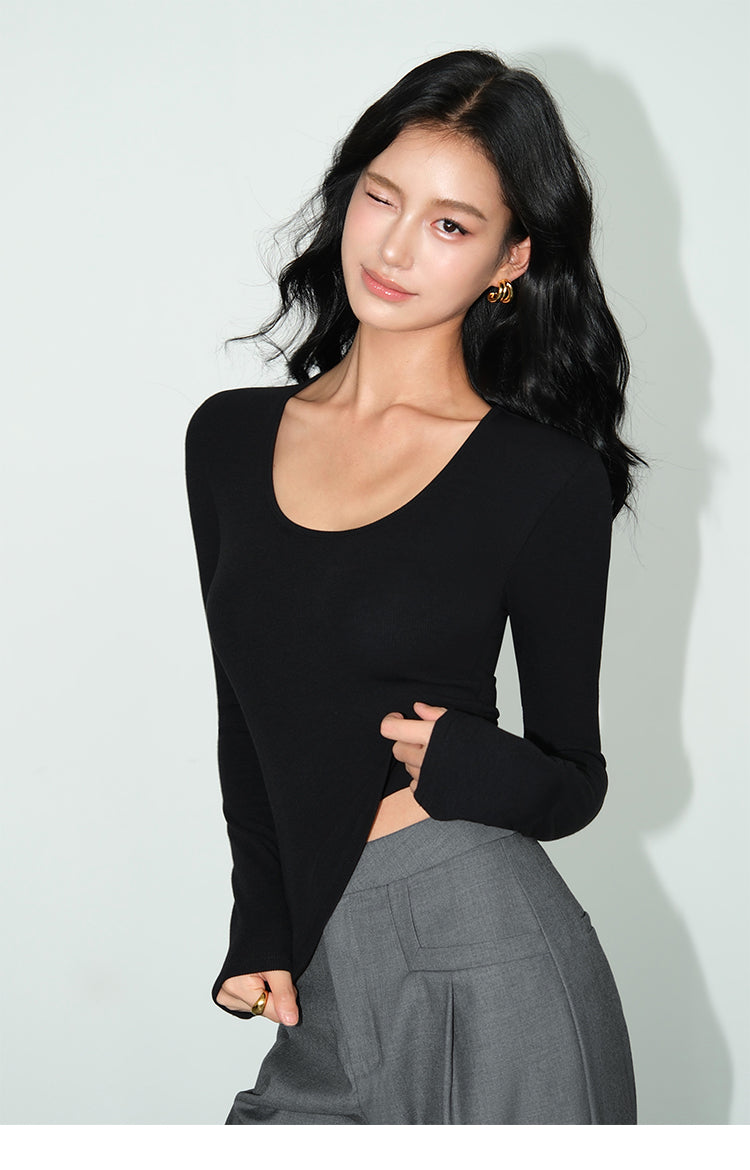 U-Neck Curve Hug Cropped Top NHCT0260