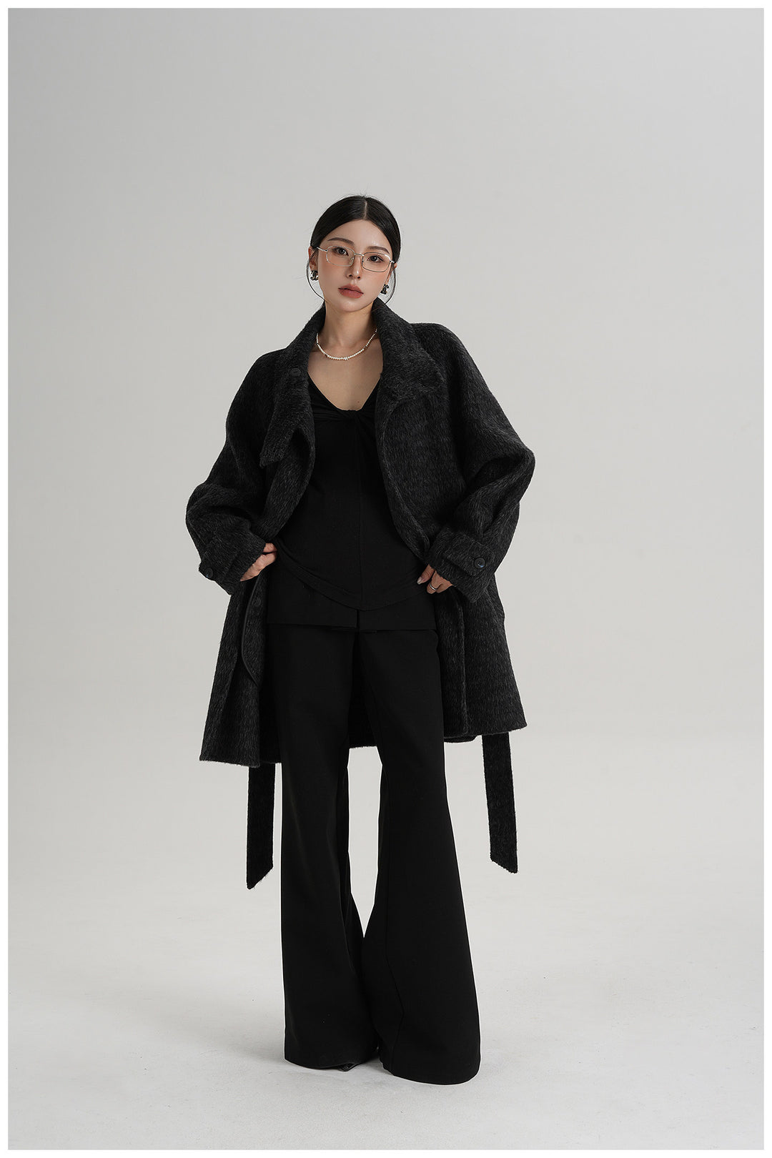 Softline Asymmetrical Wool Wrap Coat SRWC0319