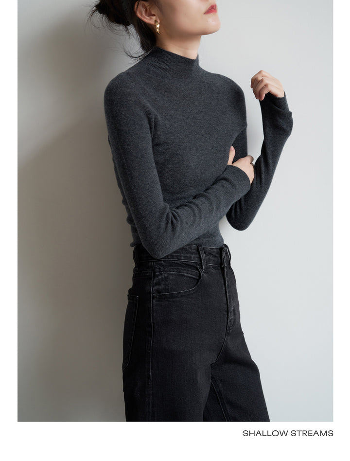 Silkline Merino Mock Neck Knit Top SSKT0316