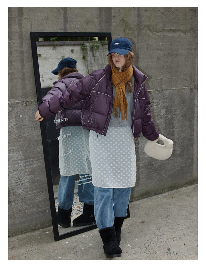 Plum Cloud Cropped Puffer Jacket BMPJ0296